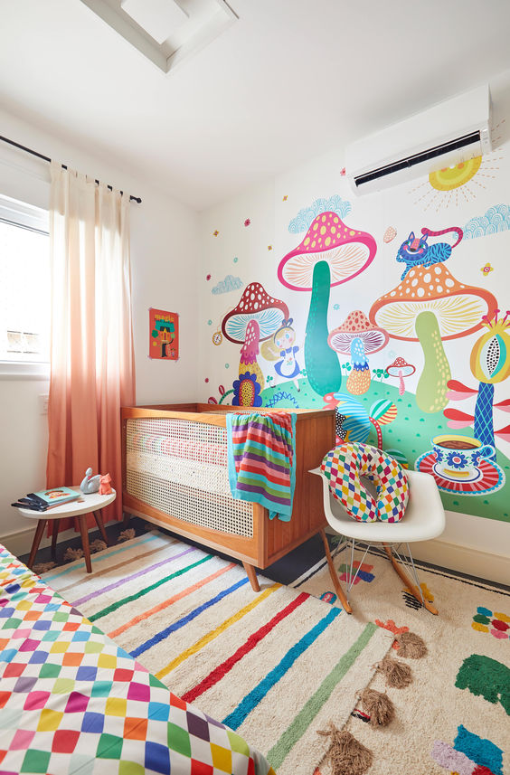 Vibrant Visions: A Tiny Delight in Small Colorful Nursery Design