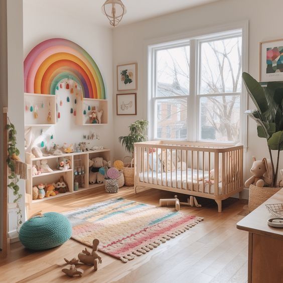 Vibrant Mini Haven: Small Colorful Nursery Design Ideas