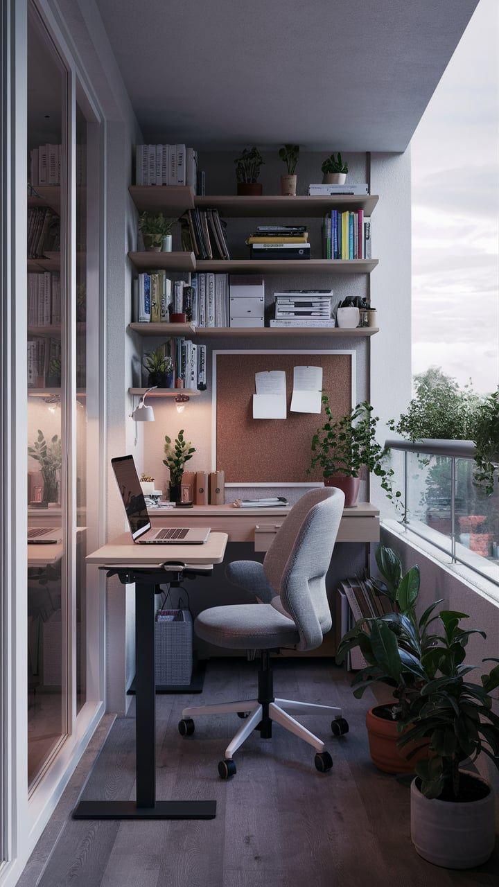 Set up a small ⁣outdoor workspace with a compact desk ⁣and chair on your small balcony, allowing you to work surrounded ⁤by nature