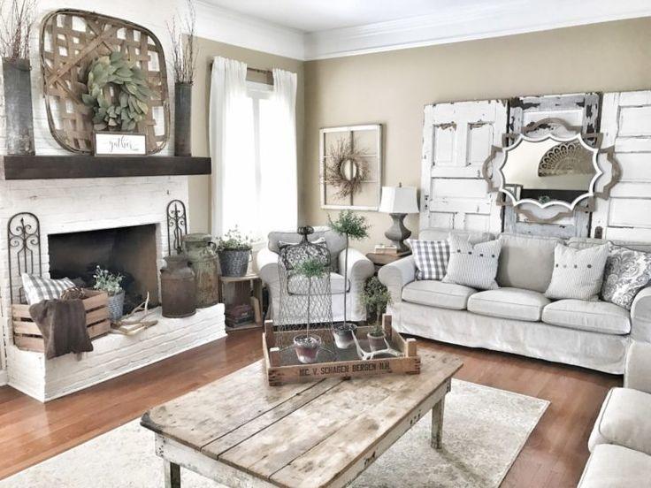 Farmhouse​ Chic Living Room: Combine rustic charm with modern elegance