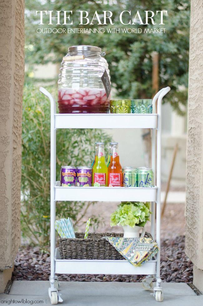 Use a bar cart for entertaining guests on small balconies