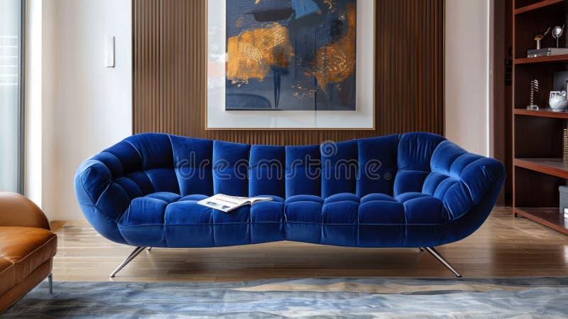 Select ‍modern⁤ furniture with clean lines for⁤ your blue ​living room