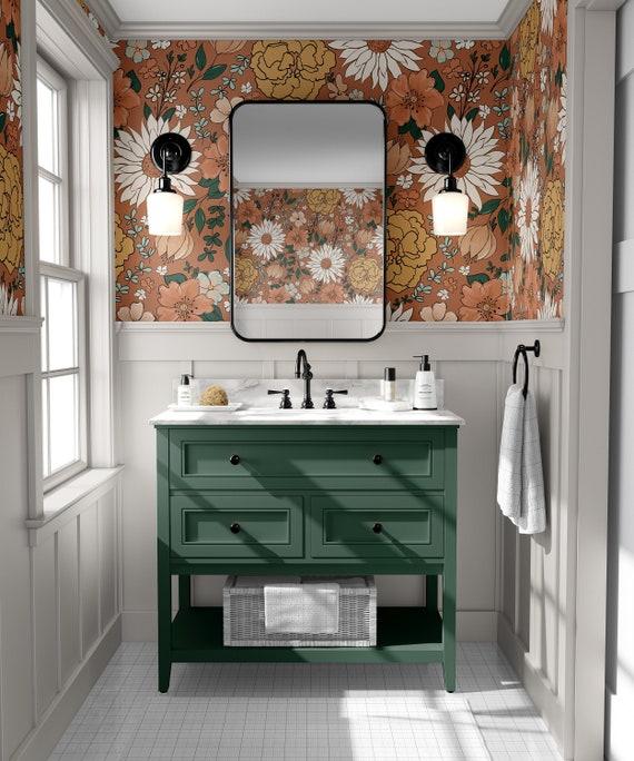 Vintage cabinets ‌that provide storage while adding boho bathroom style