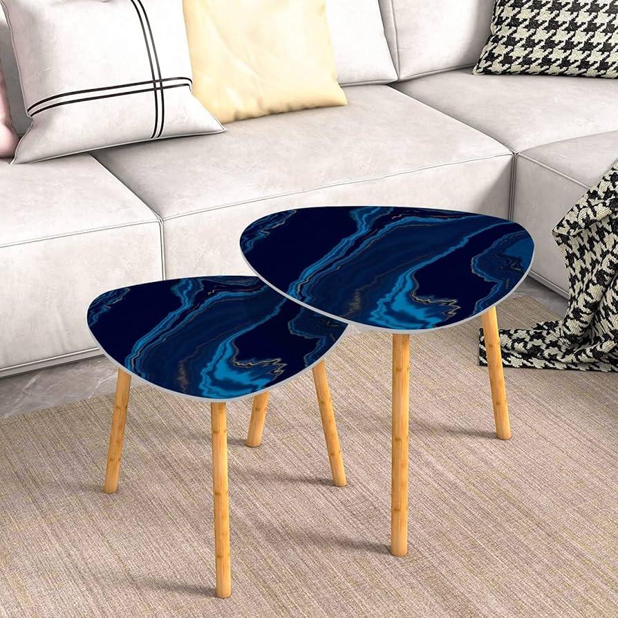 Opt for a sleek coffee table to enhance ‍your ⁤blue living ‍room