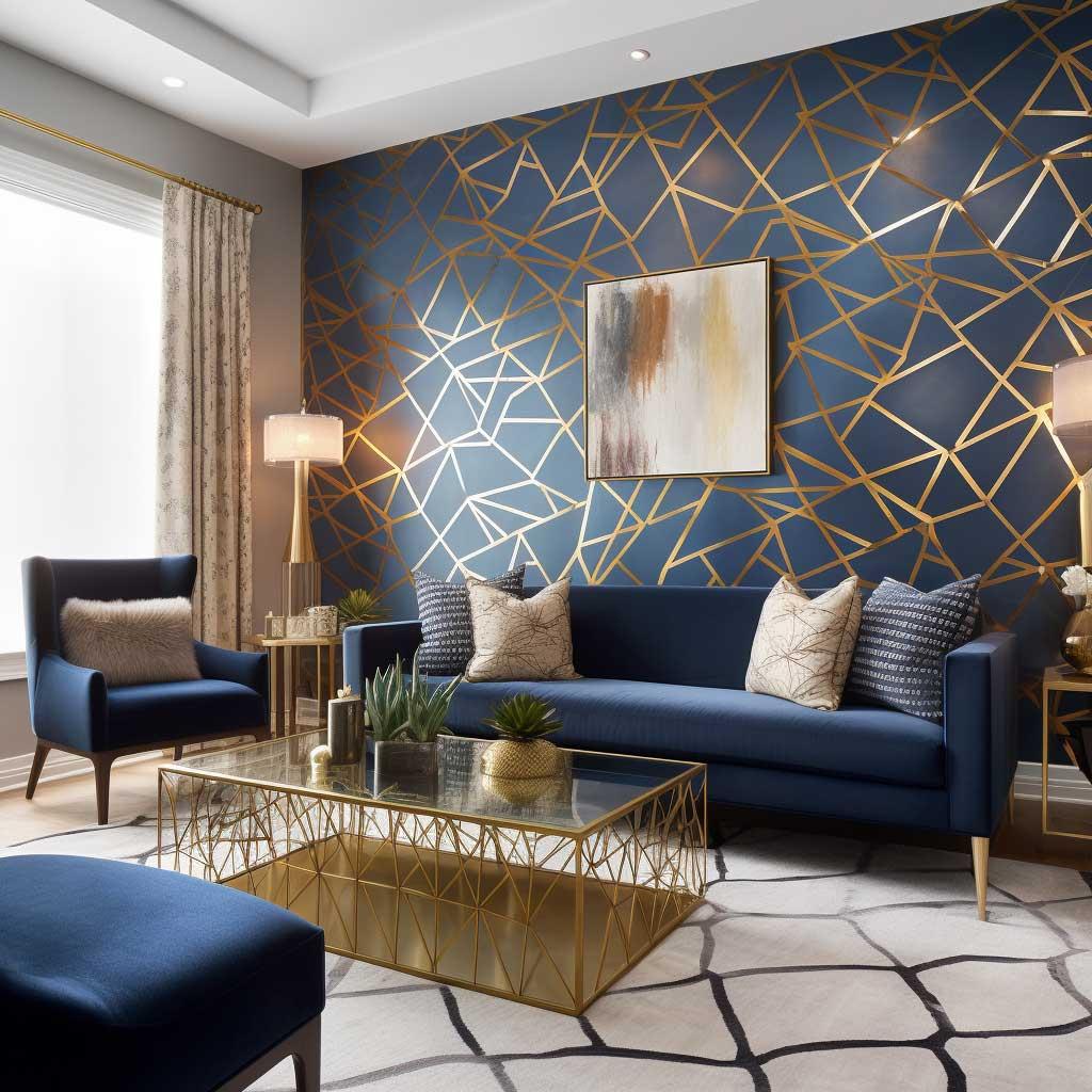 Accessorize with gold accents to add elegance to your blue ‍living room