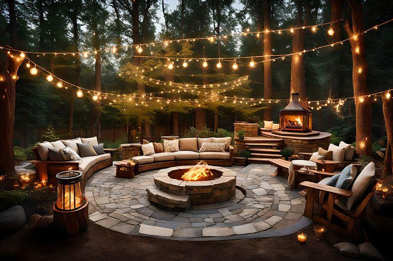 A small fire pit creates a cozy atmosphere on​ your small balcony