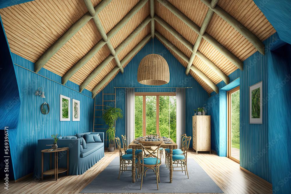 Incorporate natural⁤ elements ⁢with ⁤bamboo accents in your blue ⁤living room