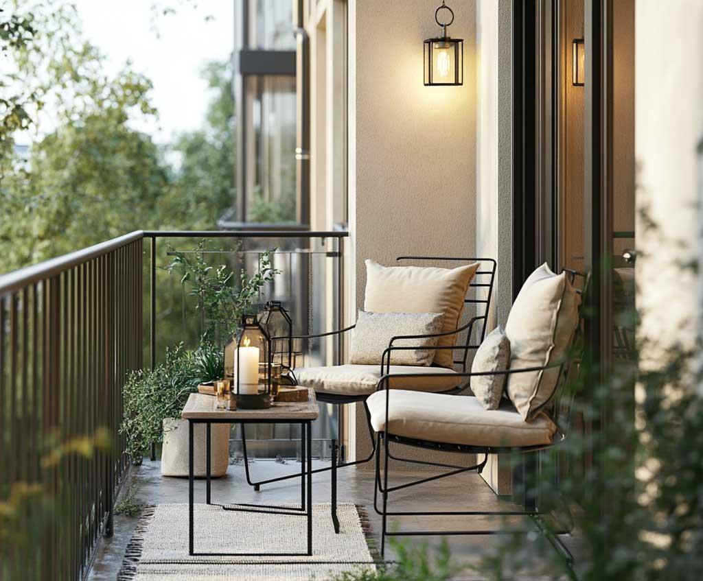 Find stackable furniture to optimize area on ‍small balconies