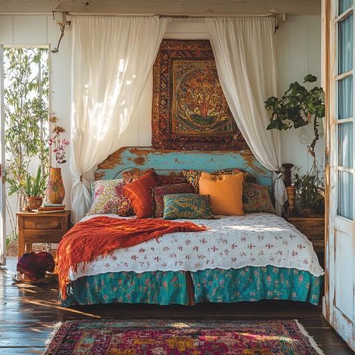 Bohemian ‍bedroom: Embrace vibrant colors and eclectic textures for creativity