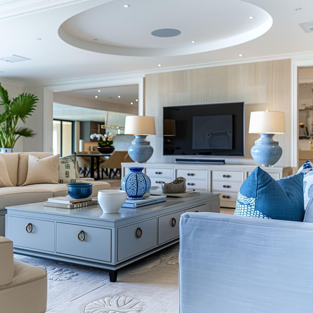 Use blue ​accent tables for functionality in‌ your⁣ blue ‍living room