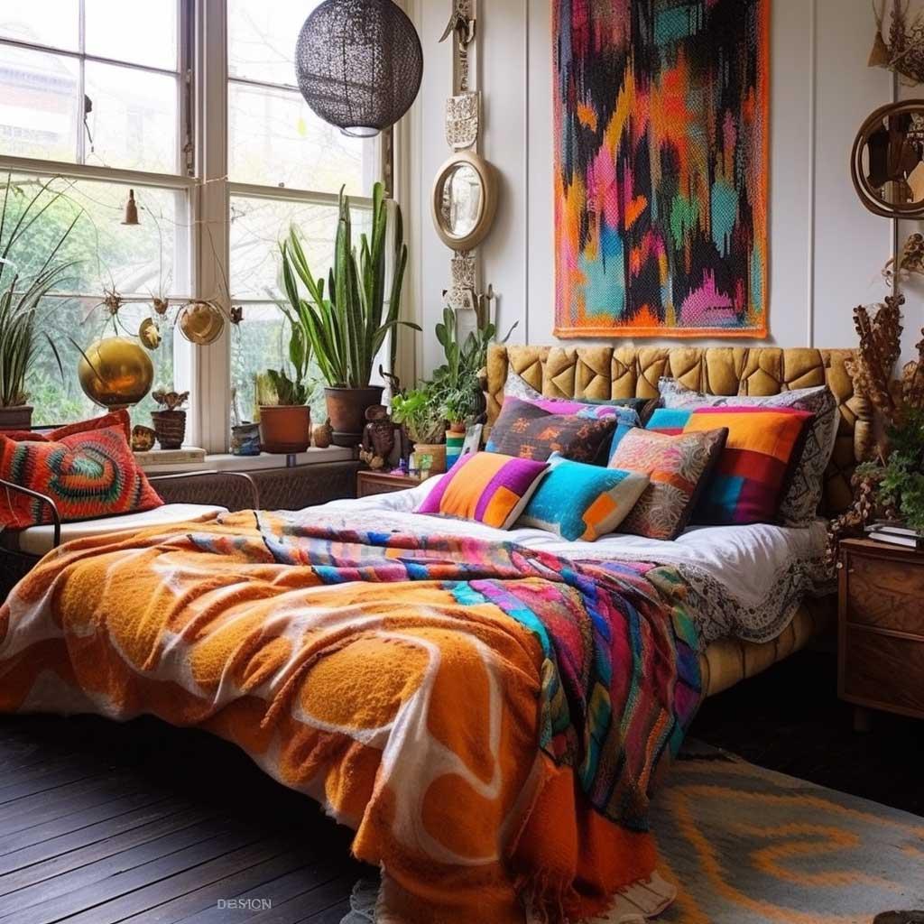 Eclectic ⁢bedroom: Uniquely mixed patterns ⁤and colors showcase⁤ personal⁤ style