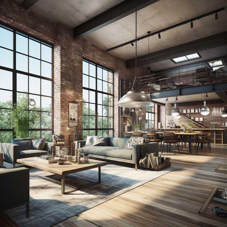 Urban​ Loft Living Room: Celebrate spaciousness with ⁤an open‍ layout and industrial flair