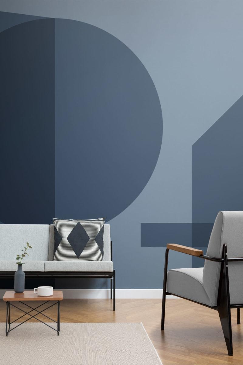 Experiment with⁤ geometric patterns ⁢for ⁢a modern feel in your⁢ blue living room