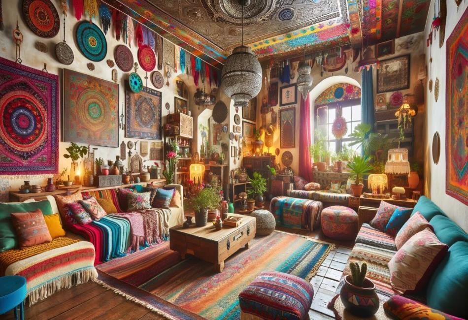 Bohemian ‍Living Room: Infuse vibrant patterns and⁣ textures for an eclectic vibe