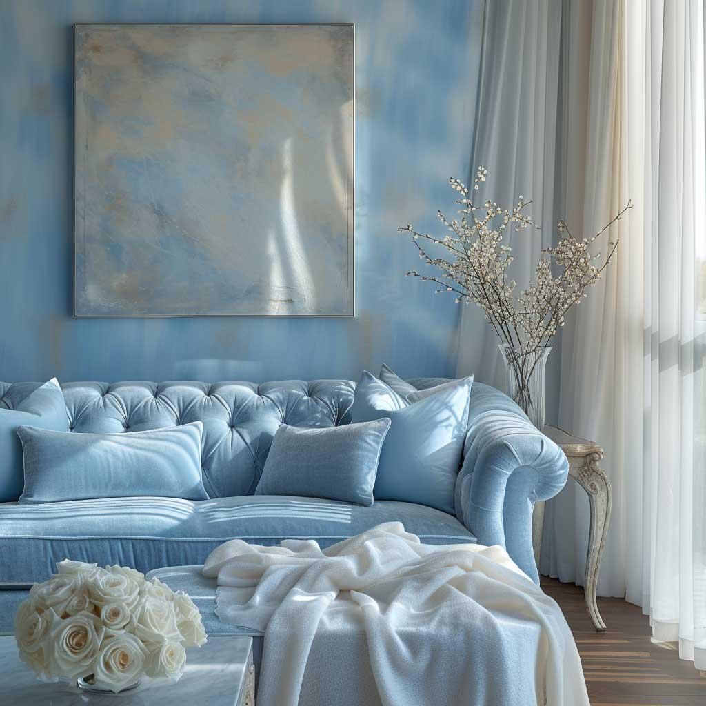 Layer different shades of blue for a cohesive, inviting atmosphere