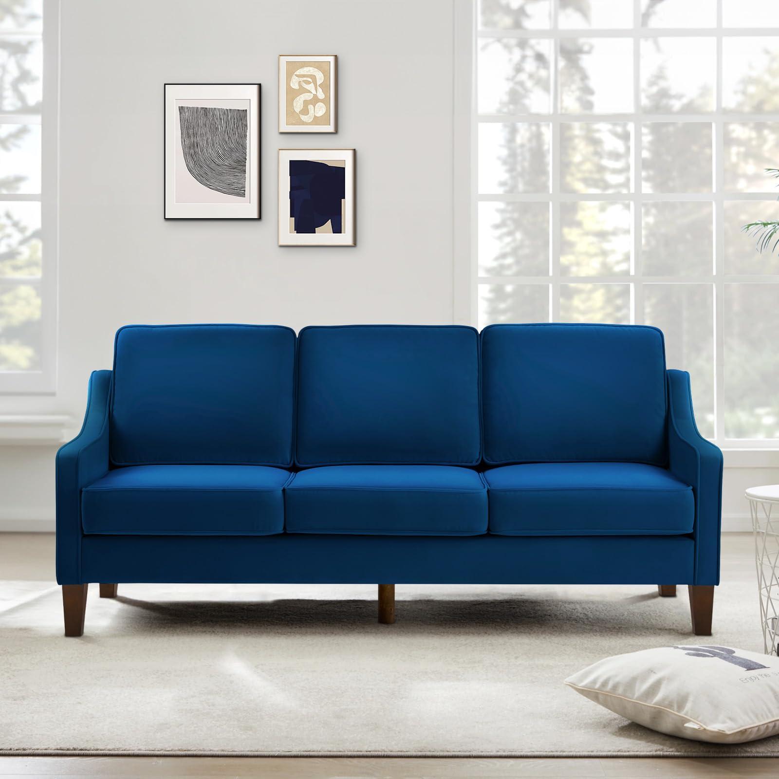 Choose mid-century blue furniture to create a​ stylish blue living room