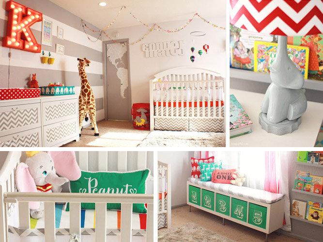 Vintage Circus Nursery:⁣ Bright ⁢colors and playful ​animals bring the ‌circus to life