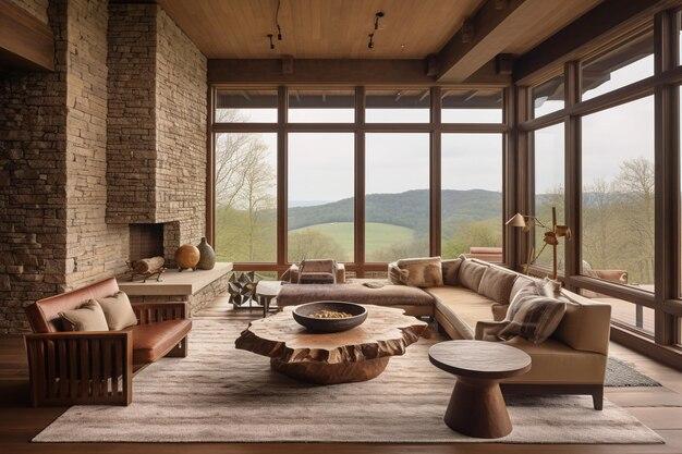 Use ‌natural materials like wood‍ and stone for an inviting ⁢earthy ⁤living room