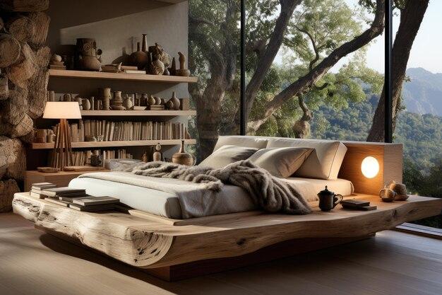 Rustic Retreat: Use wood and natural materials for a welcoming bedroom