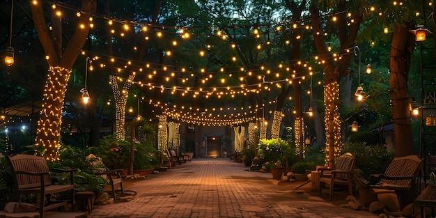 Hang fairy lights for a whimsical night atmosphere⁣ in your backyard