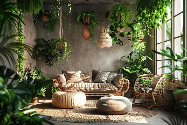 Urban Jungle​ Living Room: Let greenery‍ thrive⁣ for an indoor oasis