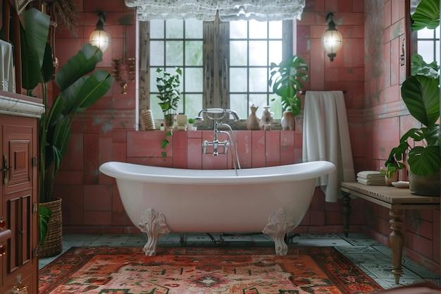 Add a clawfoot tub⁤ for⁣ vintage flair⁣ in​ your ⁤boho bathroom