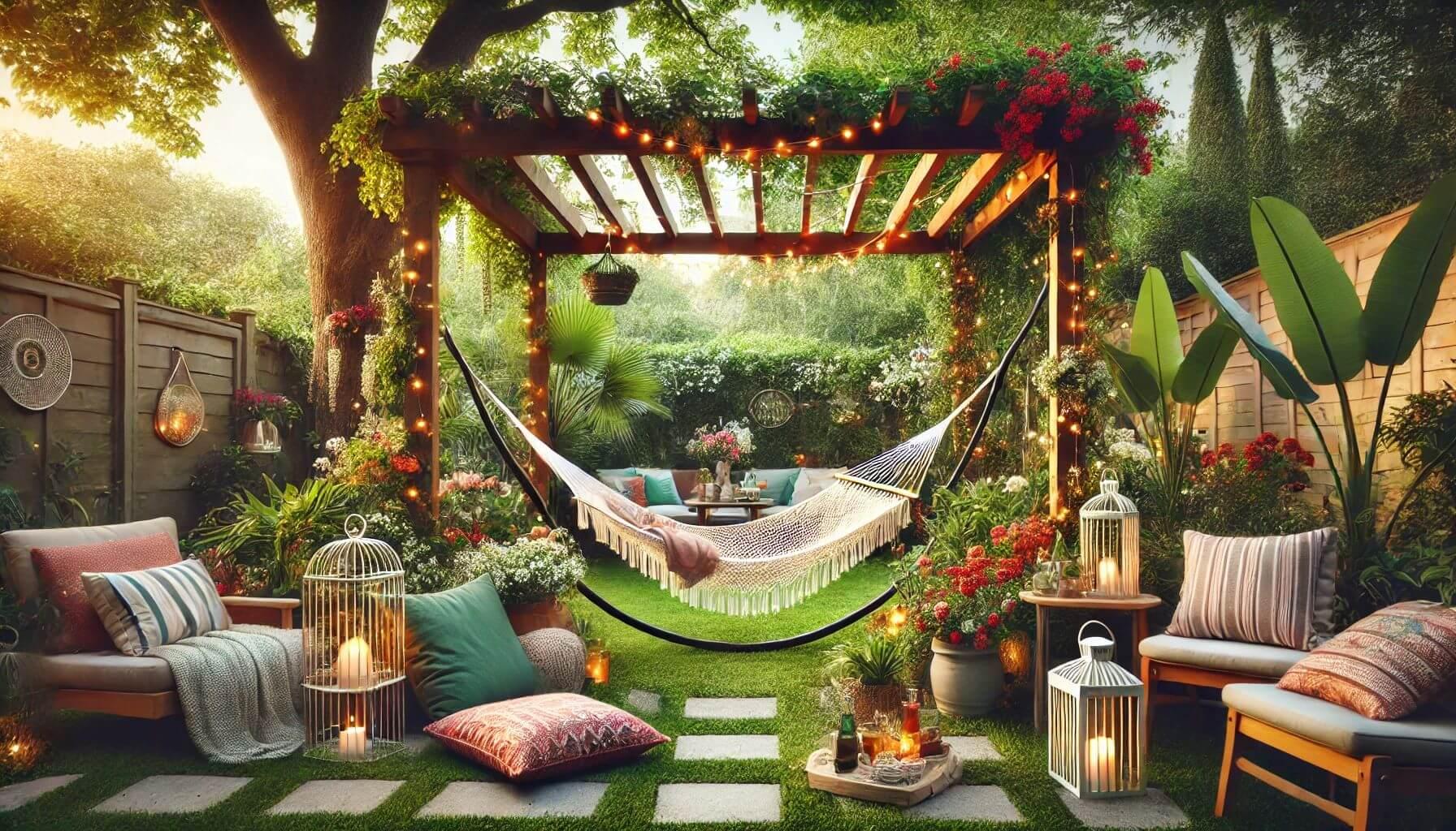 Design a playful backyard space ‍with a hammock for‌ relaxation