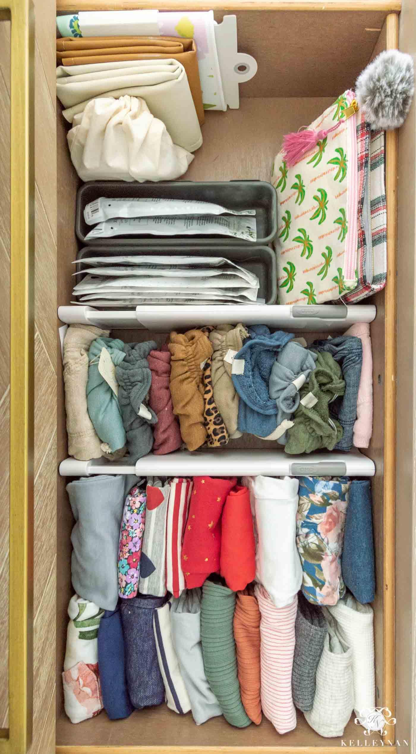 Implement a tidy system for clothes to streamline your small nursery