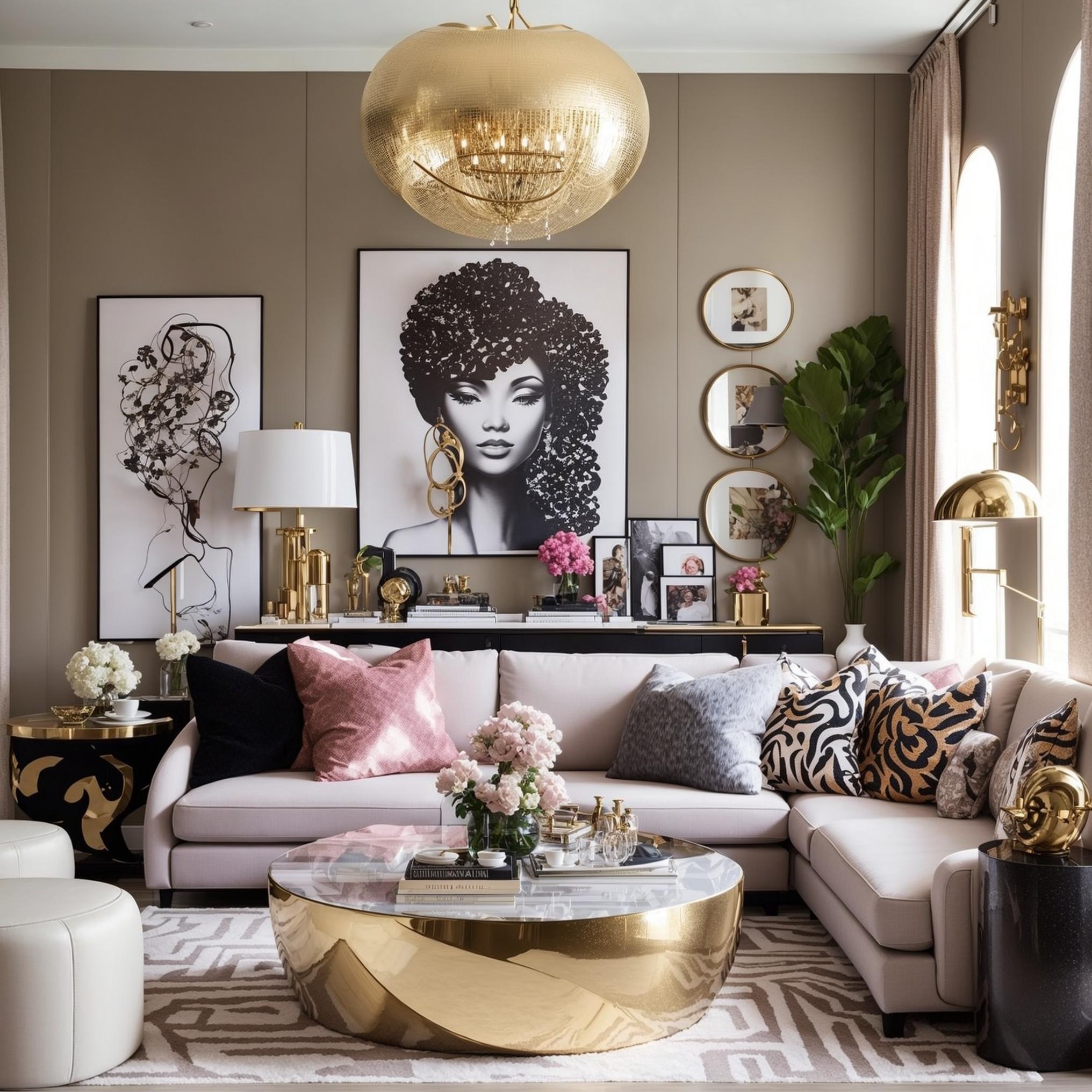 Glam Living Room: Utilize sleek⁢ accents⁣ and plush materials for⁤ sophisticated glamour