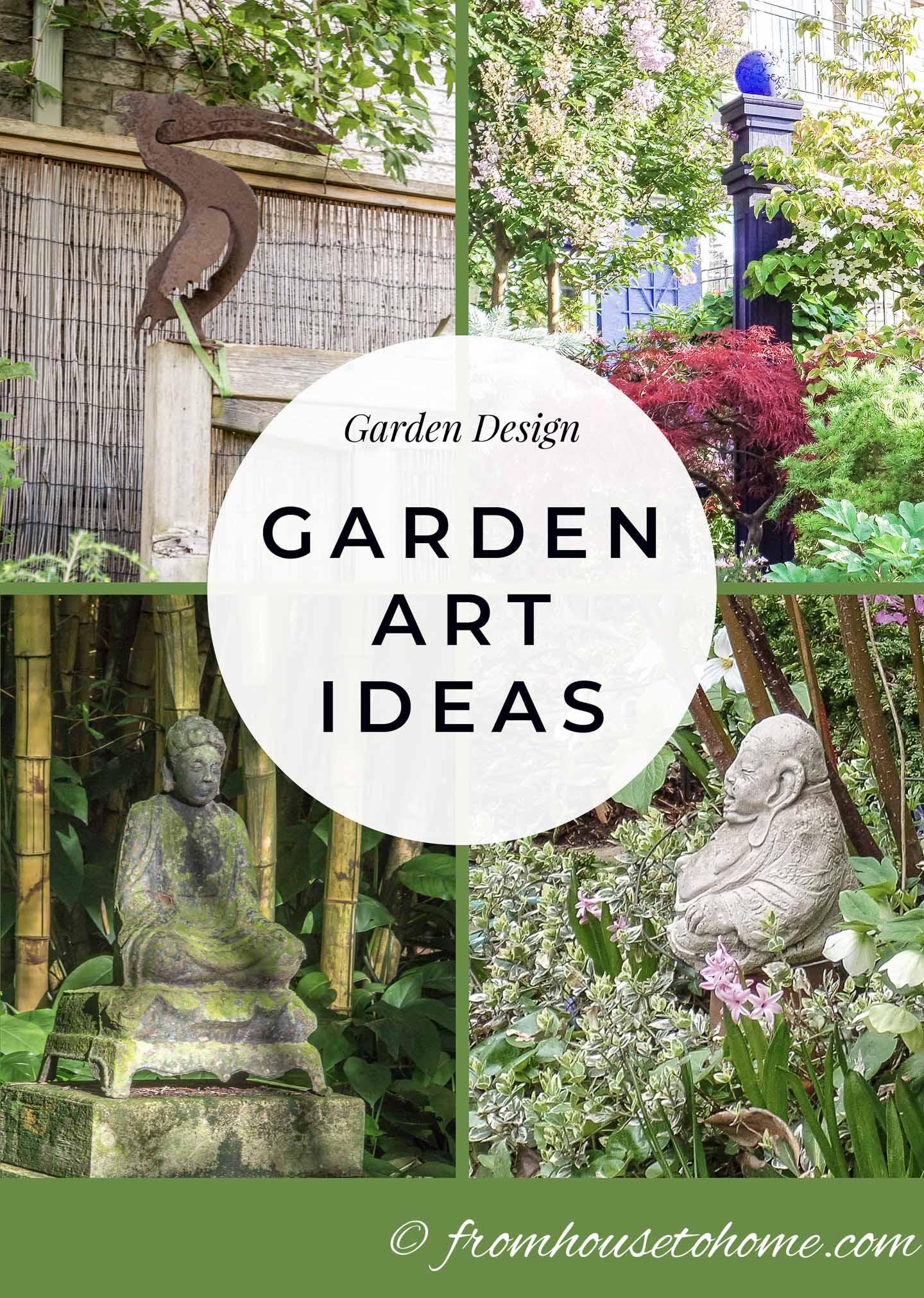 Create an art corner with sculptures for creativity in your backyard oasis