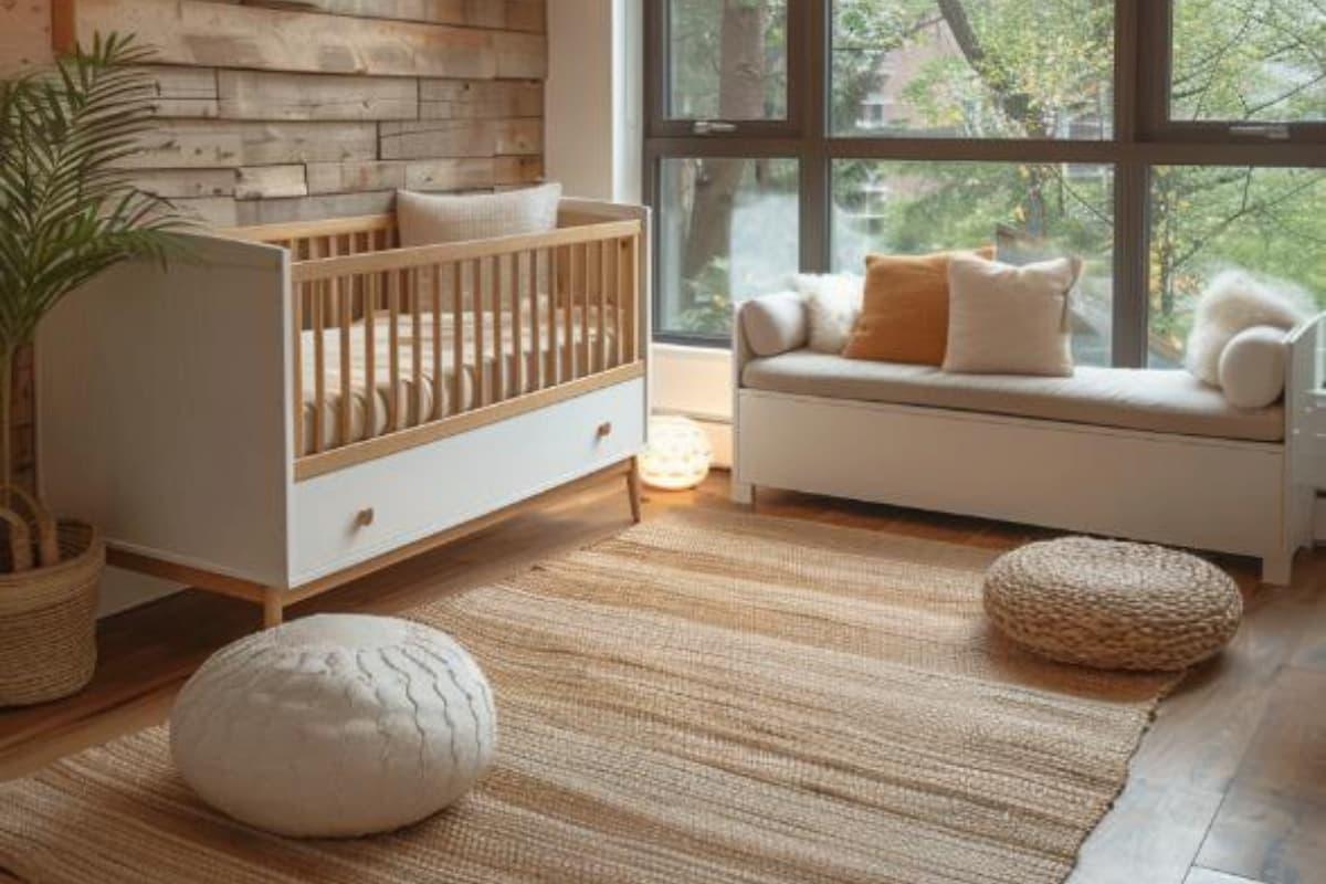 Minimalist Scandinavian Nursery​ emphasizing ⁢simplicity and natural materials