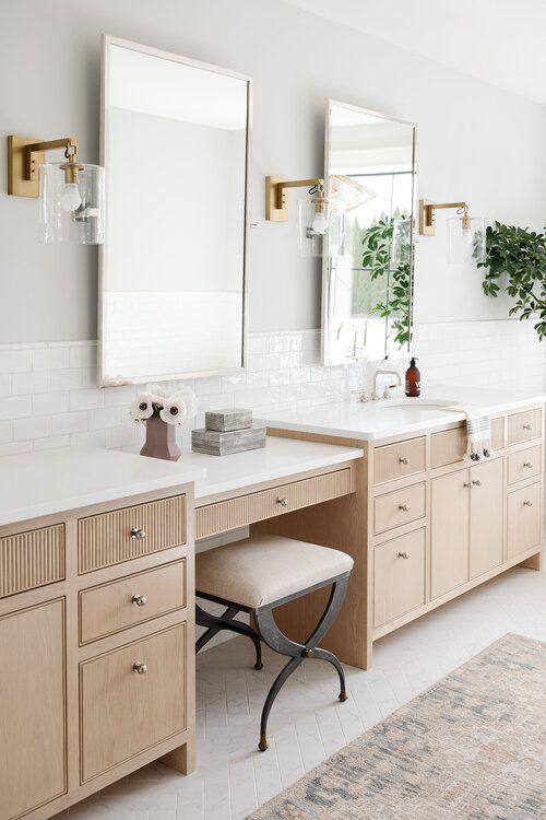 Mix​ metallic​ finishes for ​a chic, layered look in your eclectic bathroom