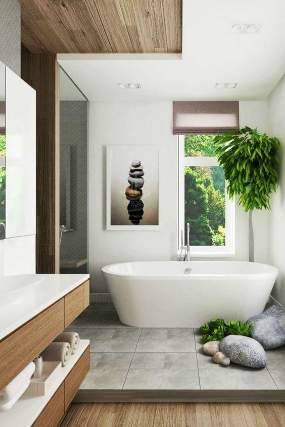 Greenery to bring nature indoors⁤ in your ‌chalet bathroom