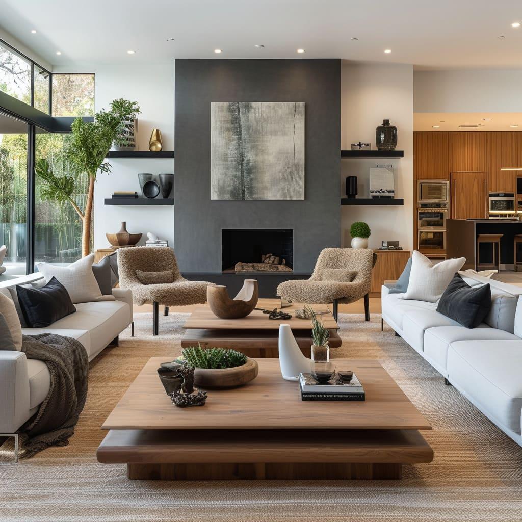 Contemporary Living Room: Sleek designs meet modern aesthetics for stylish comfort