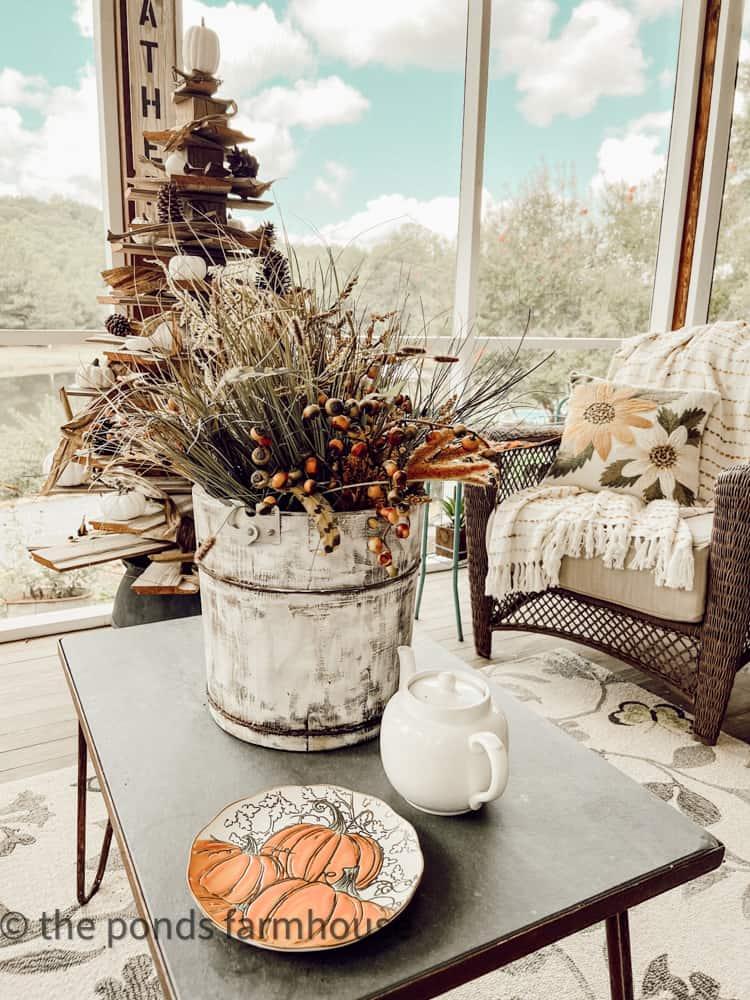 Add a coffee​ station for morning joys on your Screened Porch