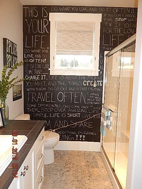 Incorporate a chalkboard bathroom section for note-taking and reminders