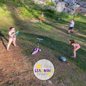 Designate a corner for backyard games and​ activities