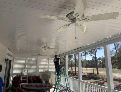 Install a ceiling fan in your screened porch for summer comfort