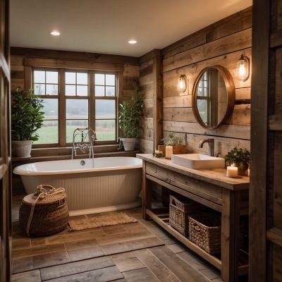 Utilize reclaimed⁣ materials for ‌authentic, eco-friendly accents⁤ in your farmhouse bathroom