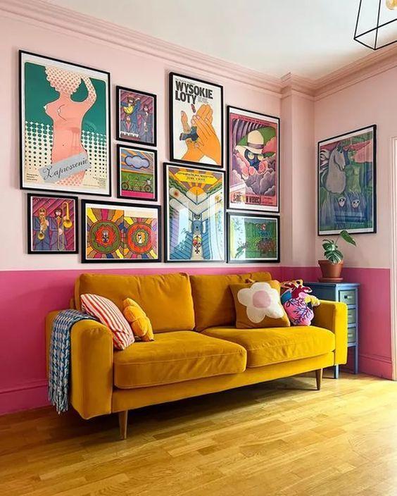 Retro Living Room: Revel in playful colors and funky furniture​ designs from past