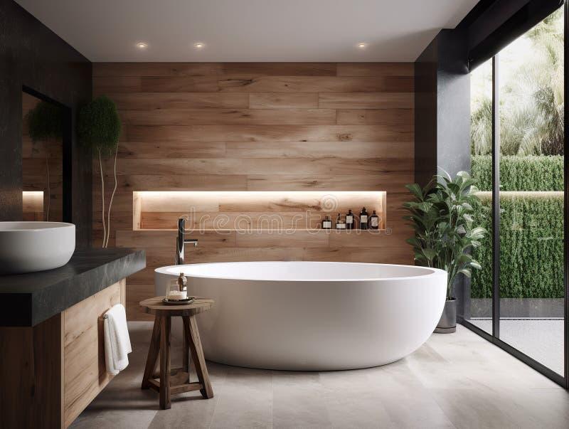 Opt for a ⁤wooden bathtub as the focal point‌ of your serene ⁣wooden bathroom