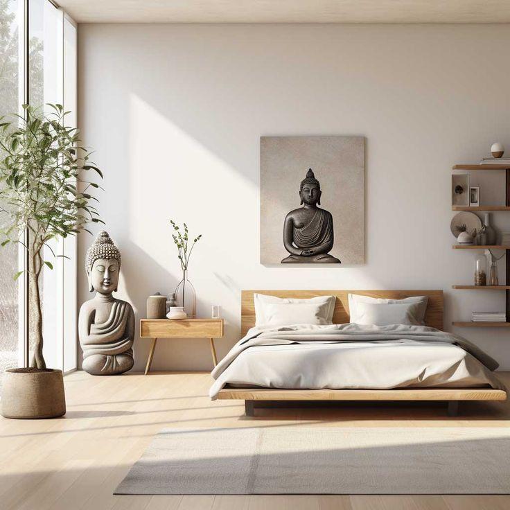 Zen Bedroom: Peaceful elements promote relaxation⁤ and mindfulness