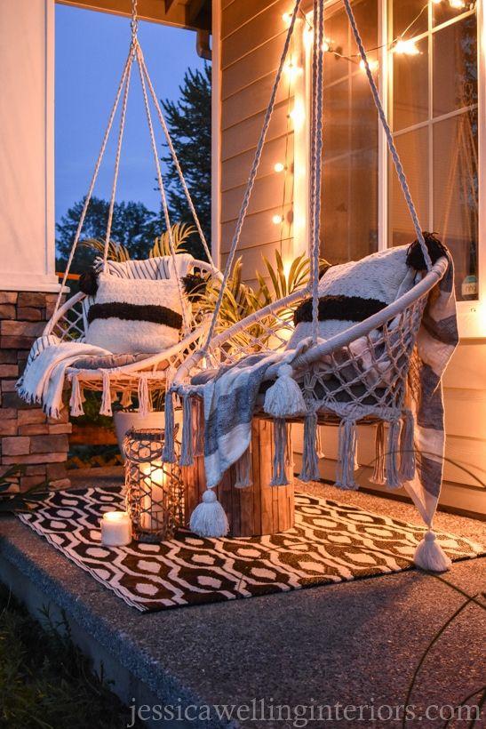 Cozy hammock swings transform your screened porch into a relaxation zone