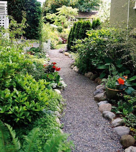 Use natural stone pathways to lead through your backyard oasis