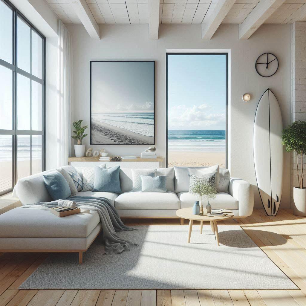 Coastal Living Room: ‌Soft hues and beachy elements for a ⁣breezy ambiance