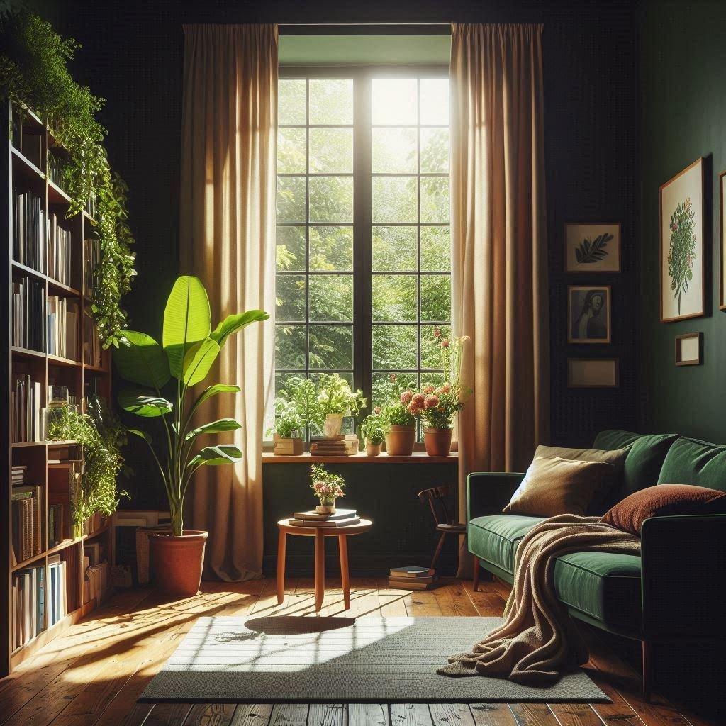 Incorporate deep green plant life for an ⁣inviting earthy living room atmosphere