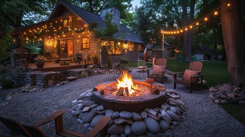 Cozy bonfire setup​ for warmth in your backyard