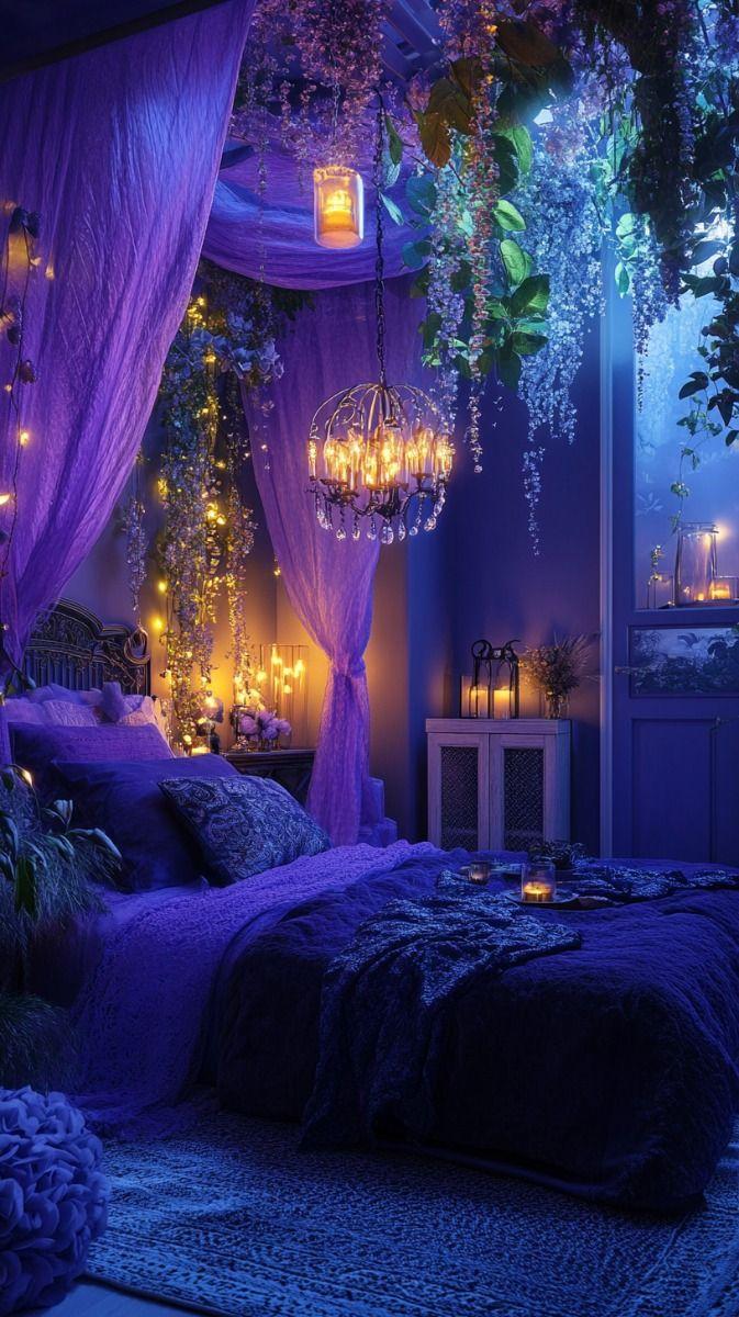 Ethereal Dreamscape: Use soft hues and fairy lights in your bedroom