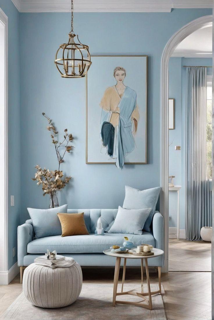 Create ​a serene ⁣atmosphere with pastel blue tones