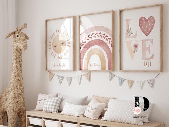 Artistic Rainbow Nursery: Brighten the space with colorful rainbows and playful designs